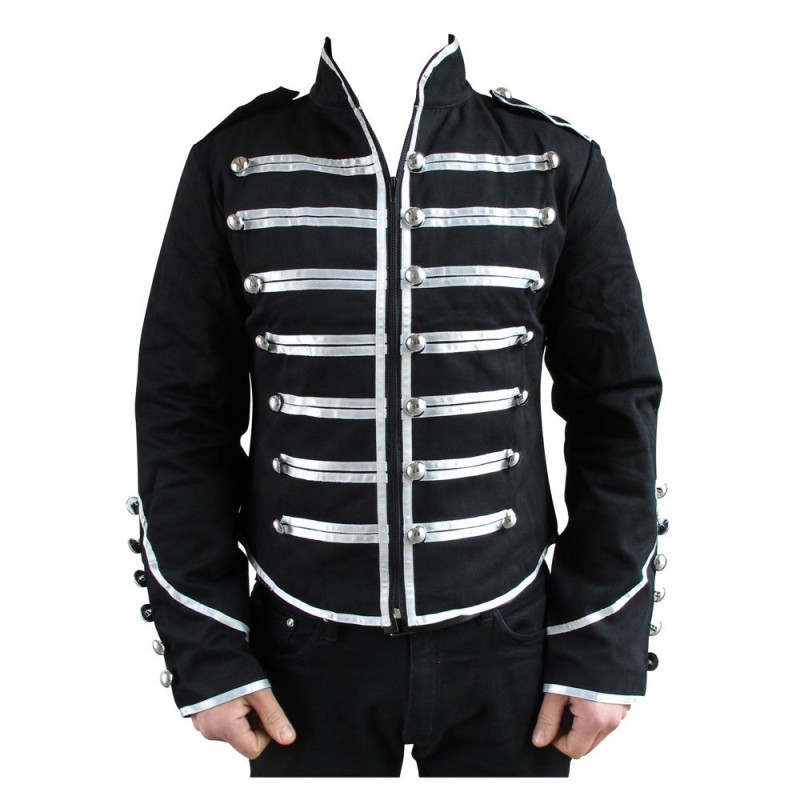 Military Parade Jacket Tunic Rock Black Steampunk Jacket 